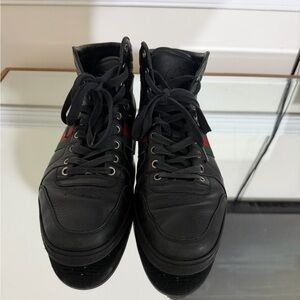 Gucci Black and Green High-Top Sneakers